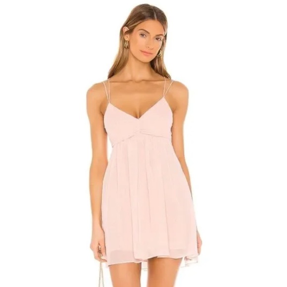 REVOLVE x NBD Maris Pink Sparkle Mini Babydoll Dress - Picture 1 of 4